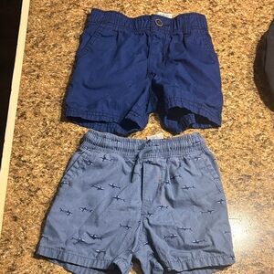 Kids Navy and Shark Print Shorts